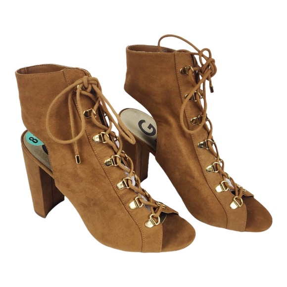 G by Guess Shoes - G By Guess Women's Brown Opened Toe Bootie Size Shoe 8 1/2M